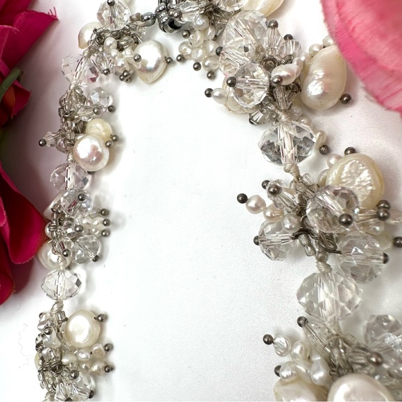 NEW⚜️Baroque Freshwater Pearl & Crystal Beaded CUSTOM MADE Necklace - Picture 5 of 9